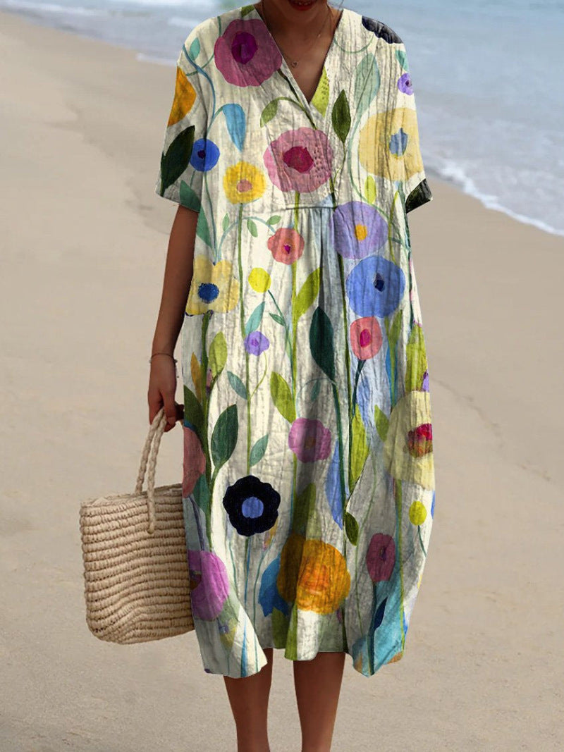 Emma - Abito Floreale in Cotone Premium