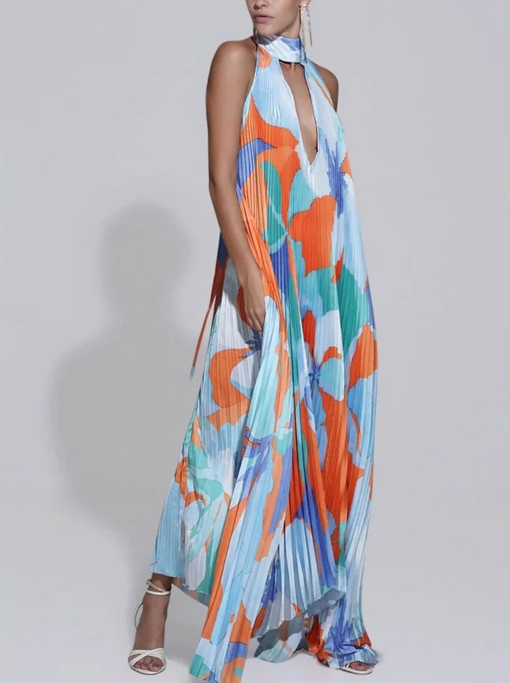 Ilaria - Maxi Dress con Collo All'Americana